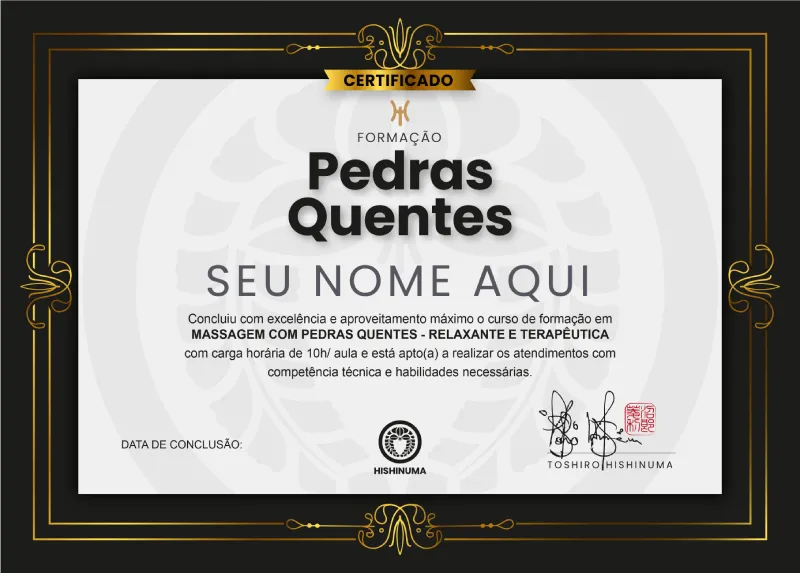 Certificado Pedras Quentes Hishinuma