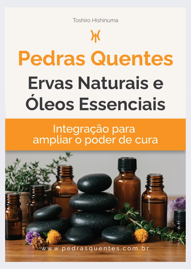 Capa E-book Pedras Quentes, Ervas Naturais e Óleos Essenciais