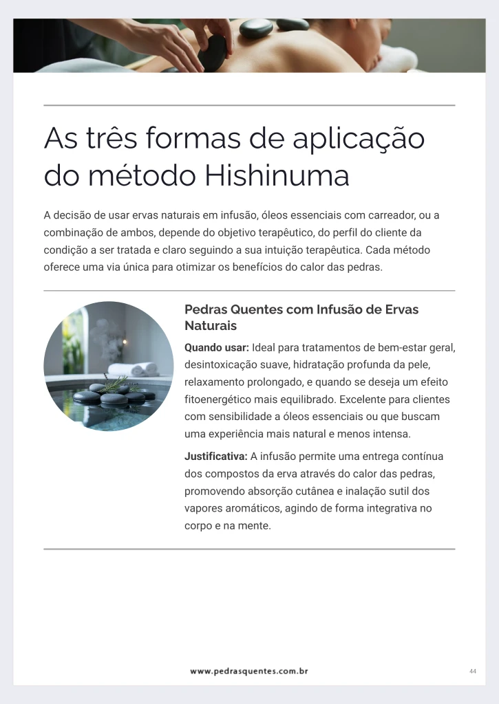 Página 44 do E-book Pedras Quentes, Ervas Naturais e Óleos Essenciais