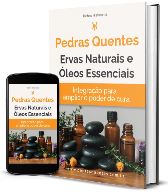 Mockup E-book Pedras Quentes, Ervas Naturais e Óleos Essenciais